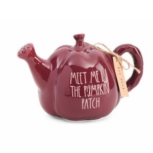 Rae Dunn MEET ME IN THE PUMPKIN PATCH ceramic watering can. NWT